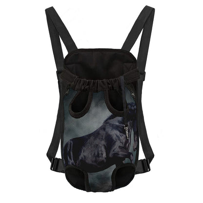 Black Stallion Horse Print Pet Carrier Backpack