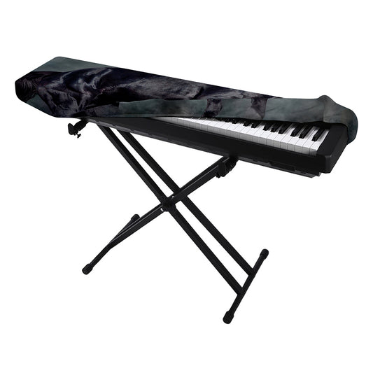 Black Stallion Horse Print Piano Keyboard Cover