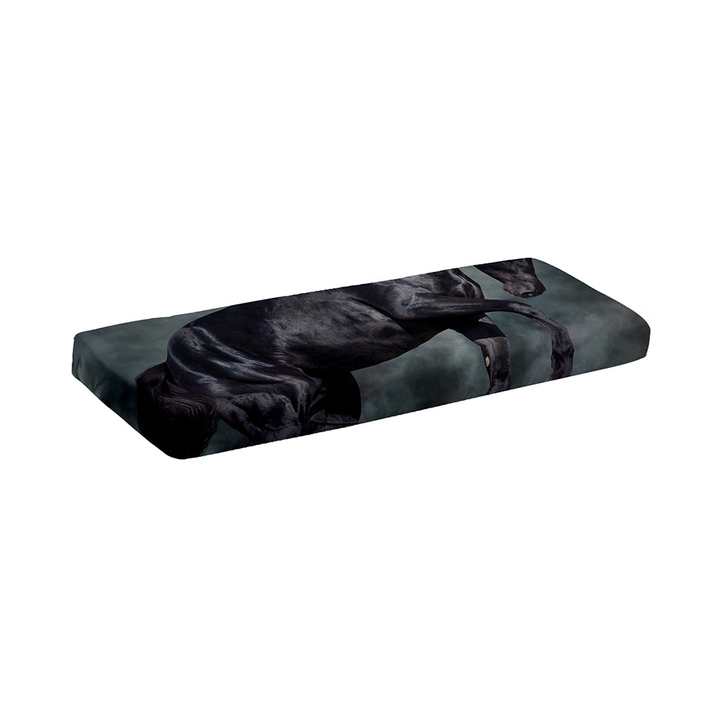 Black Stallion Horse Print Piano Keyboard Cover