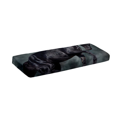 Black Stallion Horse Print Piano Keyboard Cover