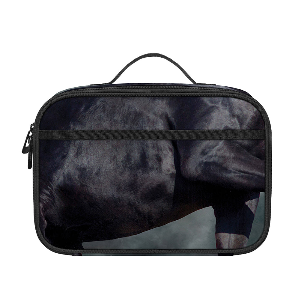 Black Stallion Horse Print Portable Lunch Bag