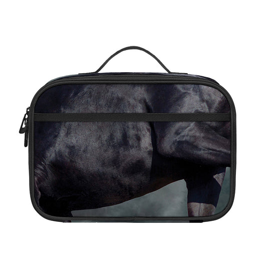 Black Stallion Horse Print Portable Lunch Bag
