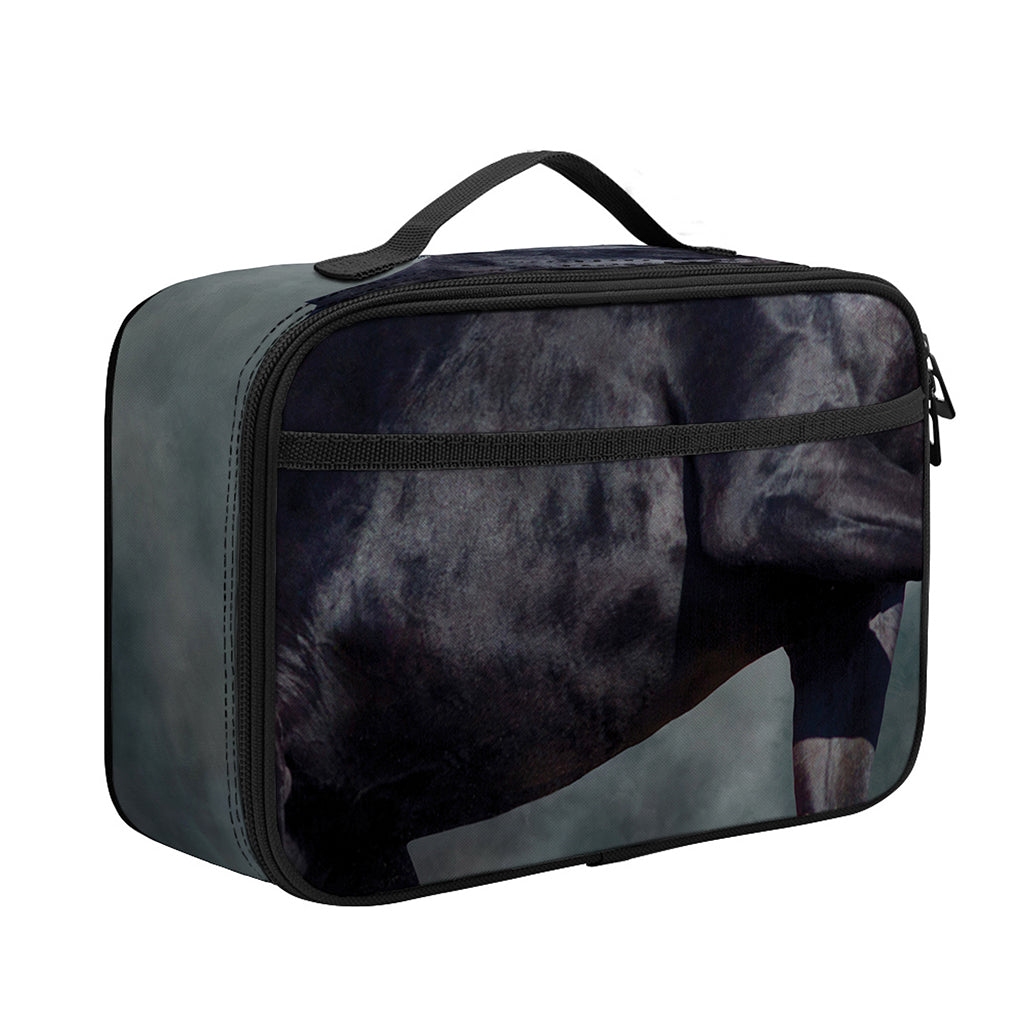 Black Stallion Horse Print Portable Lunch Bag