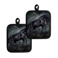 Black Stallion Horse Print Pot Holders