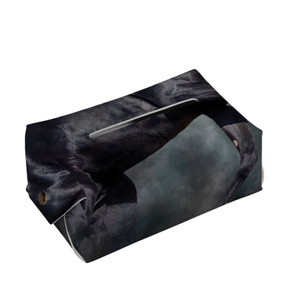 Black Stallion Horse Print Rectangle Tissue Box Cover