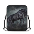Black Stallion Horse Print Rectangular Crossbody Bag
