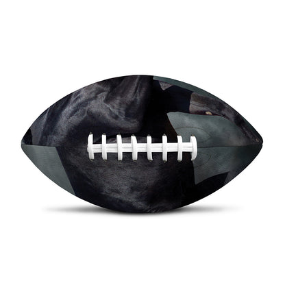 Black Stallion Horse Print Rugby Ball