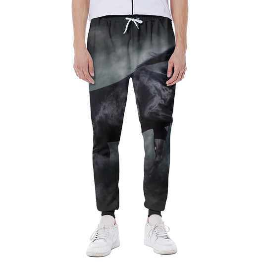 Black Stallion Horse Print Scuba Joggers