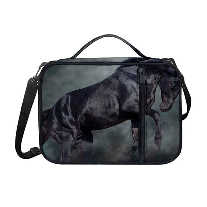 Black Stallion Horse Print Shoulder Strap Bible Bag