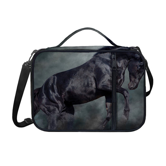 Black Stallion Horse Print Shoulder Strap Bible Bag