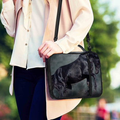 Black Stallion Horse Print Shoulder Strap Bible Bag