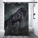 Black Stallion Horse Print Shower Curtain