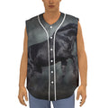 Black Stallion Horse Print Sleeveless Baseball Jersey