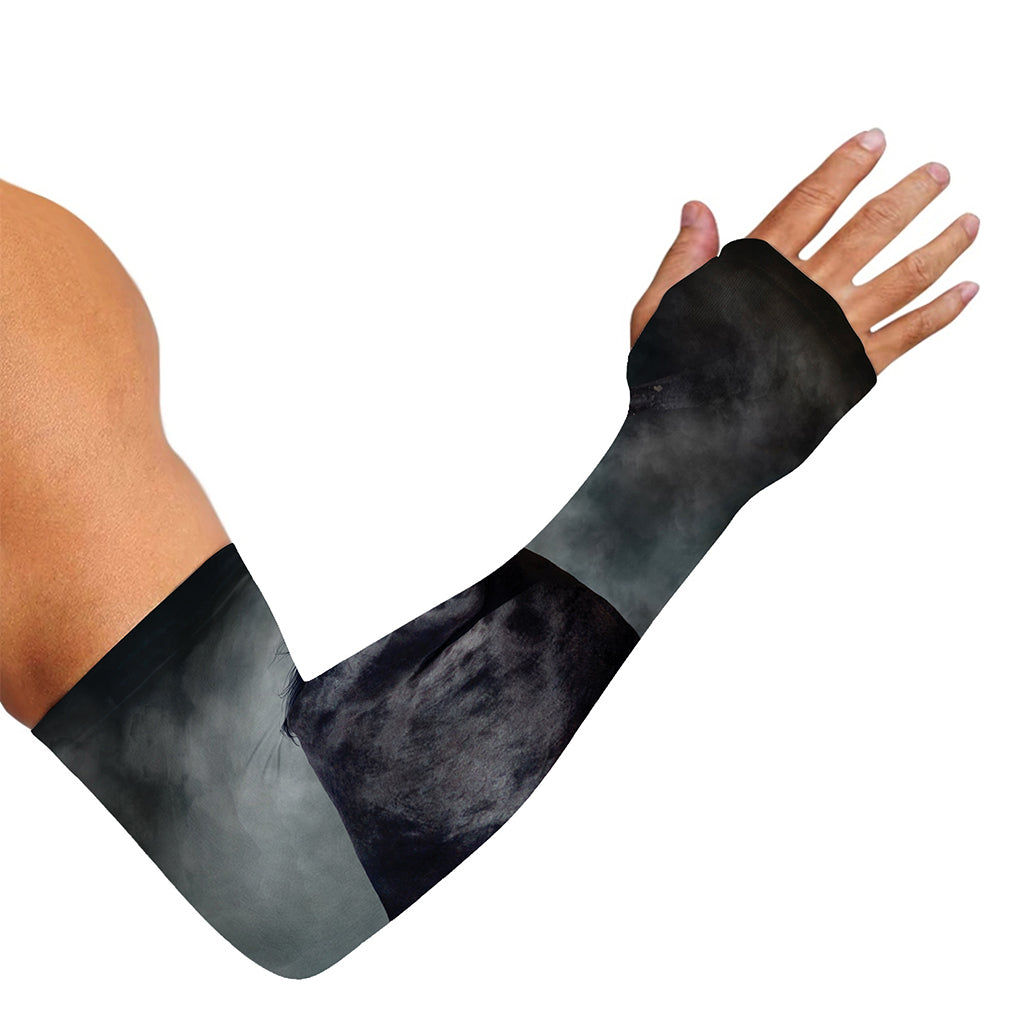 Black Stallion Horse Print Sun Protection Arm Sleeves