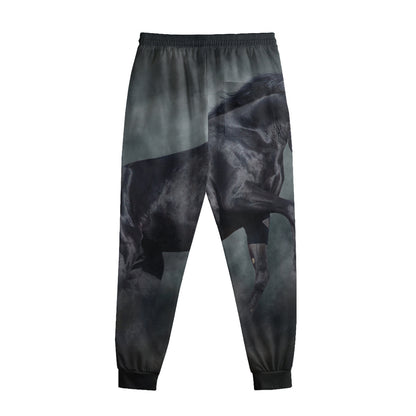 Black Stallion Horse Print Sweatpants