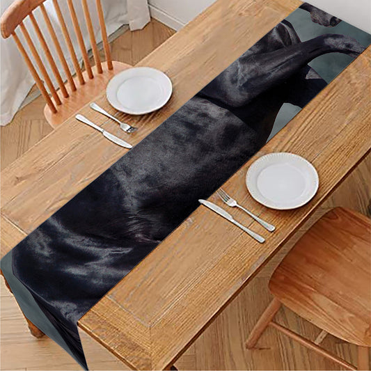 Black Stallion Horse Print Table Runner
