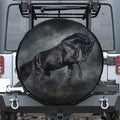 Black Stallion Horse Print Tire Cover
