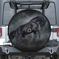 Black Stallion Horse Print Tire Cover With Camera Hole