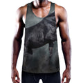 Black Stallion Horse Print Men's Workout Tank Top