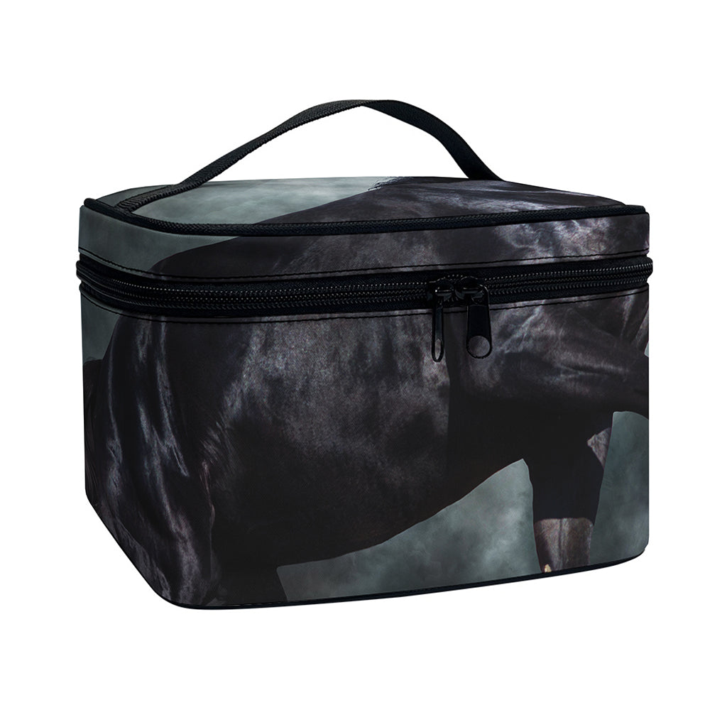 Black Stallion Horse Print Travel Makeup Bag