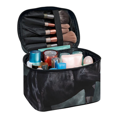 Black Stallion Horse Print Travel Makeup Bag