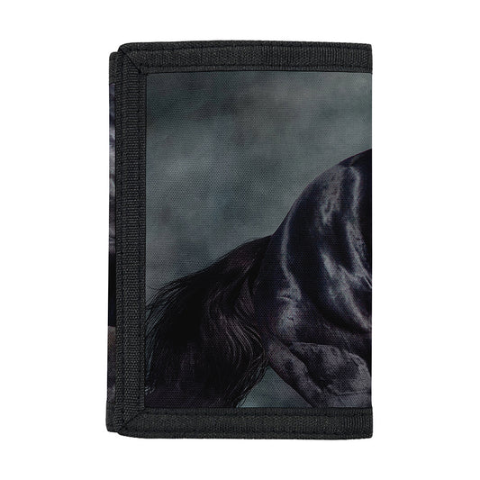 Black Stallion Horse Print Trifold Wallet