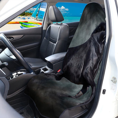 Black Stallion Horse Print Waterproof Car Seat Cover
