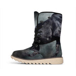 Black Stallion Horse Print Winter Boots