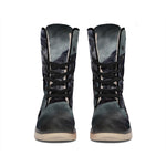 Black Stallion Horse Print Winter Boots