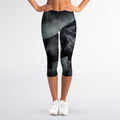 Black Stallion Horse Print Women's Capri Leggings