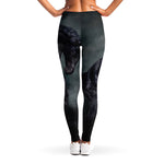 Black Stallion Horse Print Women's Leggings