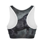 Black Stallion Horse Print Women's Sports Bra