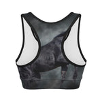 Black Stallion Horse Print Women's Sports Bra