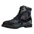 Black Stallion Horse Print Padded Collar Lace Up Boots