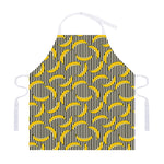 Black Striped Banana Pattern Print Adjustable Apron