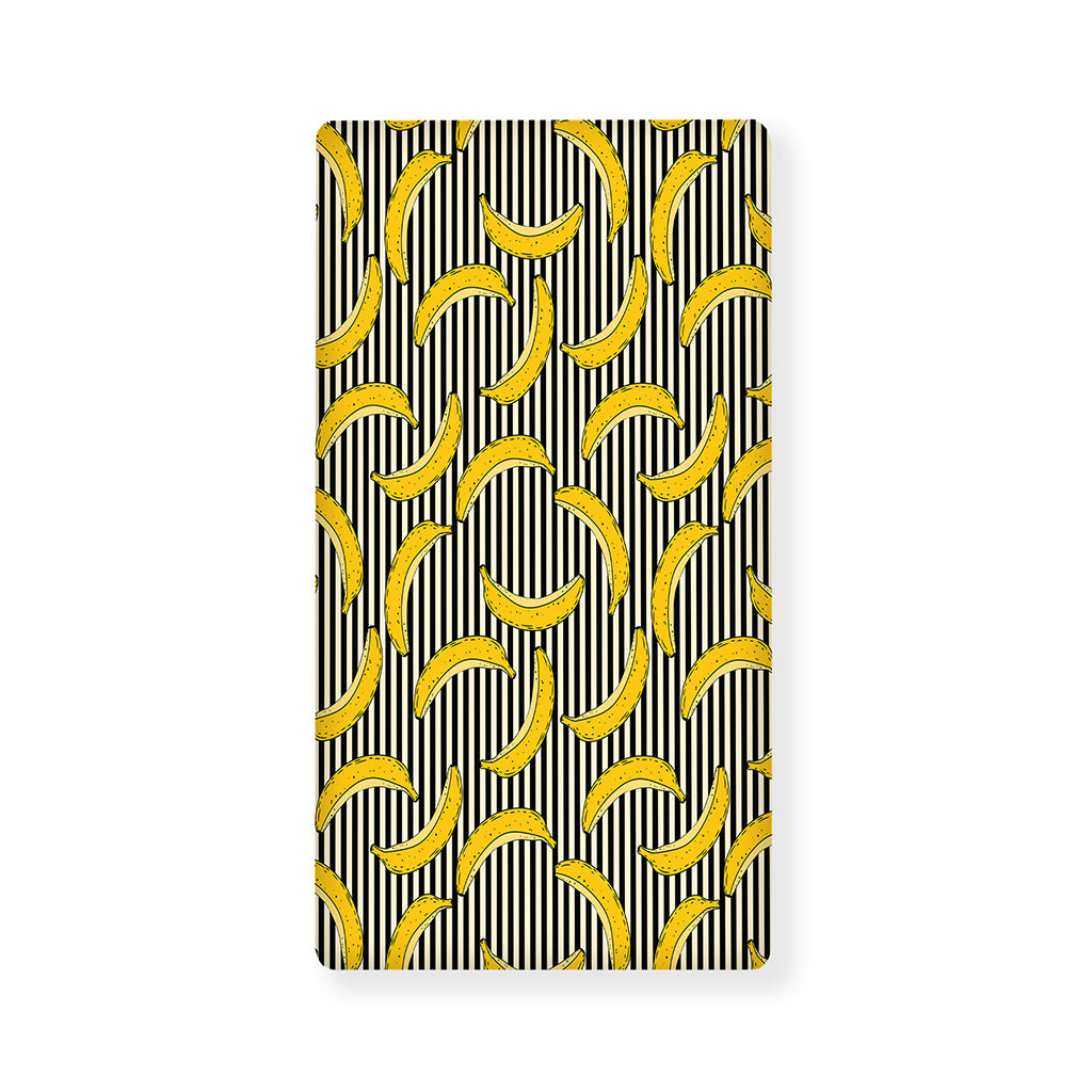 Black Striped Banana Pattern Print Baby Crib Sheet