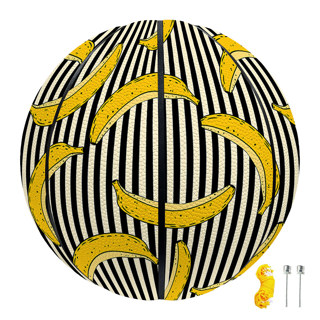 Black Striped Banana Pattern Print Basketball