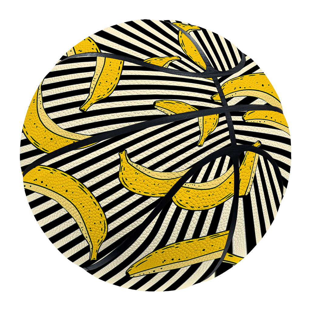 Black Striped Banana Pattern Print Basketball