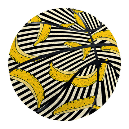 Black Striped Banana Pattern Print Basketball