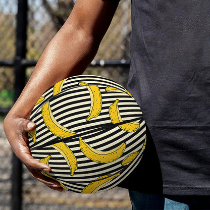 Black Striped Banana Pattern Print Basketball