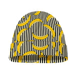Black Striped Banana Pattern Print Beanie