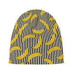 Black Striped Banana Pattern Print Beanie