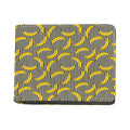Black Striped Banana Pattern Print Bifold Wallet