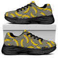 Black Striped Banana Pattern Print Black Chunky Shoes