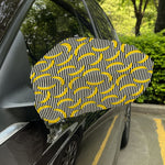 Black Striped Banana Pattern Print Car Side Mirror Covers