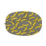 Black Striped Banana Pattern Print Car Side Mirror Covers