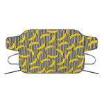 Black Striped Banana Pattern Print Car Windshield Snow Cover