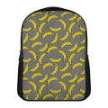 Black Striped Banana Pattern Print Casual Backpack