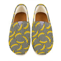 Black Striped Banana Pattern Print Casual Shoes