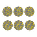 Black Striped Banana Pattern Print Coaster Set